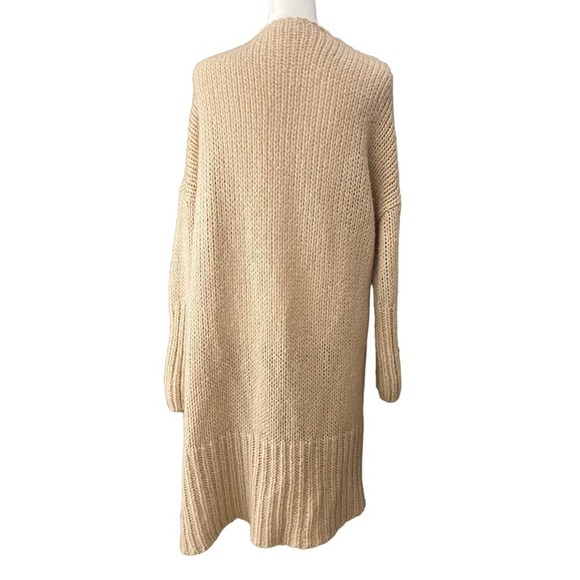 The shanty corporation mohair wool blend duster knit beige pink cardigan size XL - Picture 4 of 8